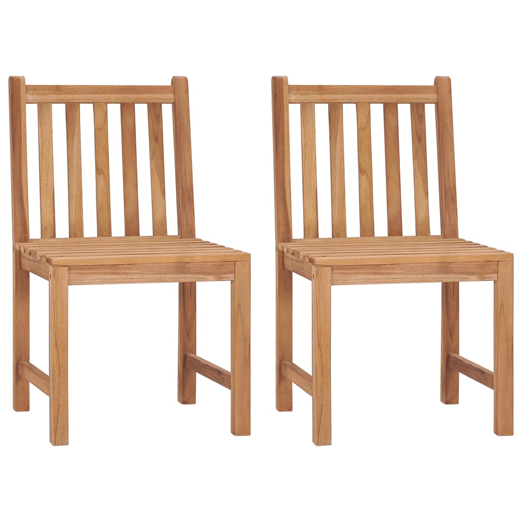 Chaises de jardin lot de 2 avec coussins Bois de teck massif