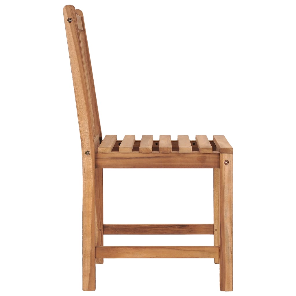 Chaises de jardin lot de 2 avec coussins Bois de teck massif