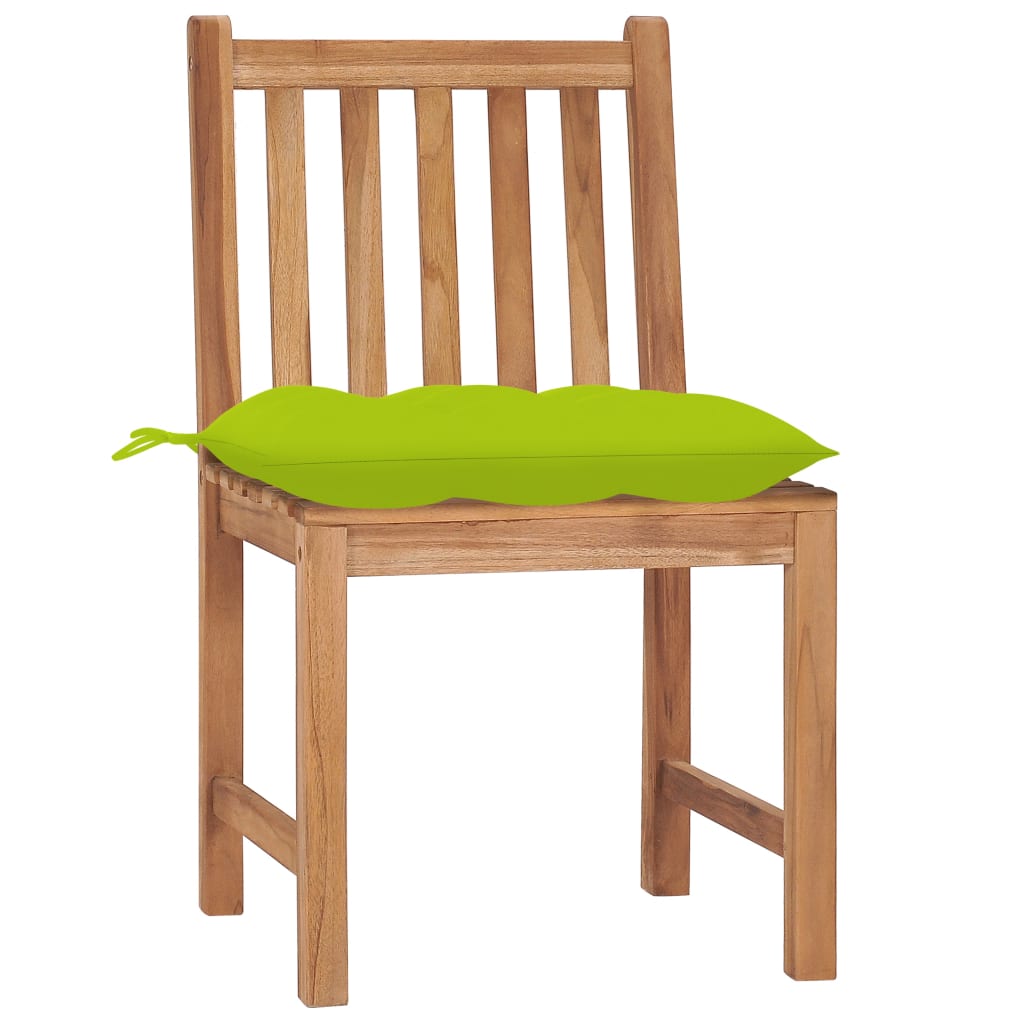 Chaises de jardin lot de 2 avec coussins Bois de teck massif