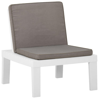 Chaises de salon de jardin et coussins lot de 2 Plastique Blanc