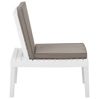 Chaises de salon de jardin et coussins lot de 2 Plastique Blanc