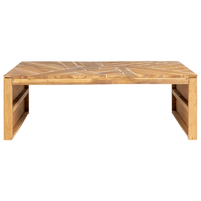 Table basse Bois de teck massif 110x35x38 cm