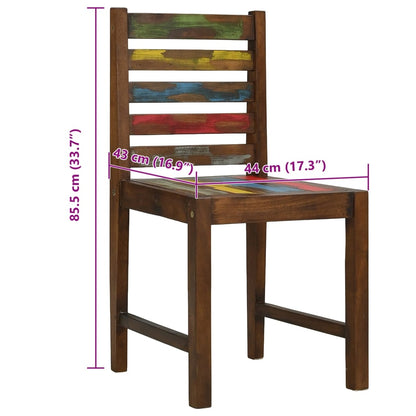 Chaises à manger lot de 4 bois de récupération solide