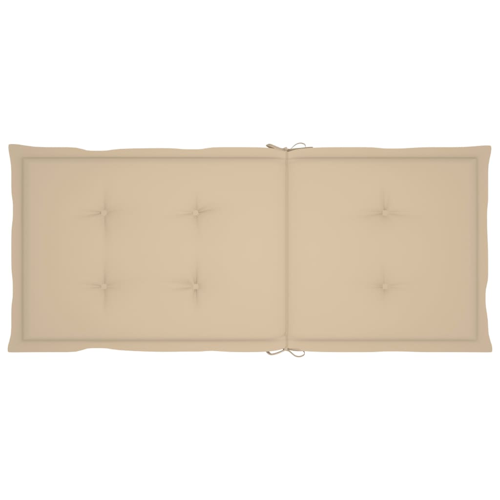 Chaises de jardin lot de 4 avec coussins beige Bois teck solide