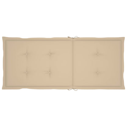 Chaises de jardin lot de 4 avec coussins beige Bois teck solide