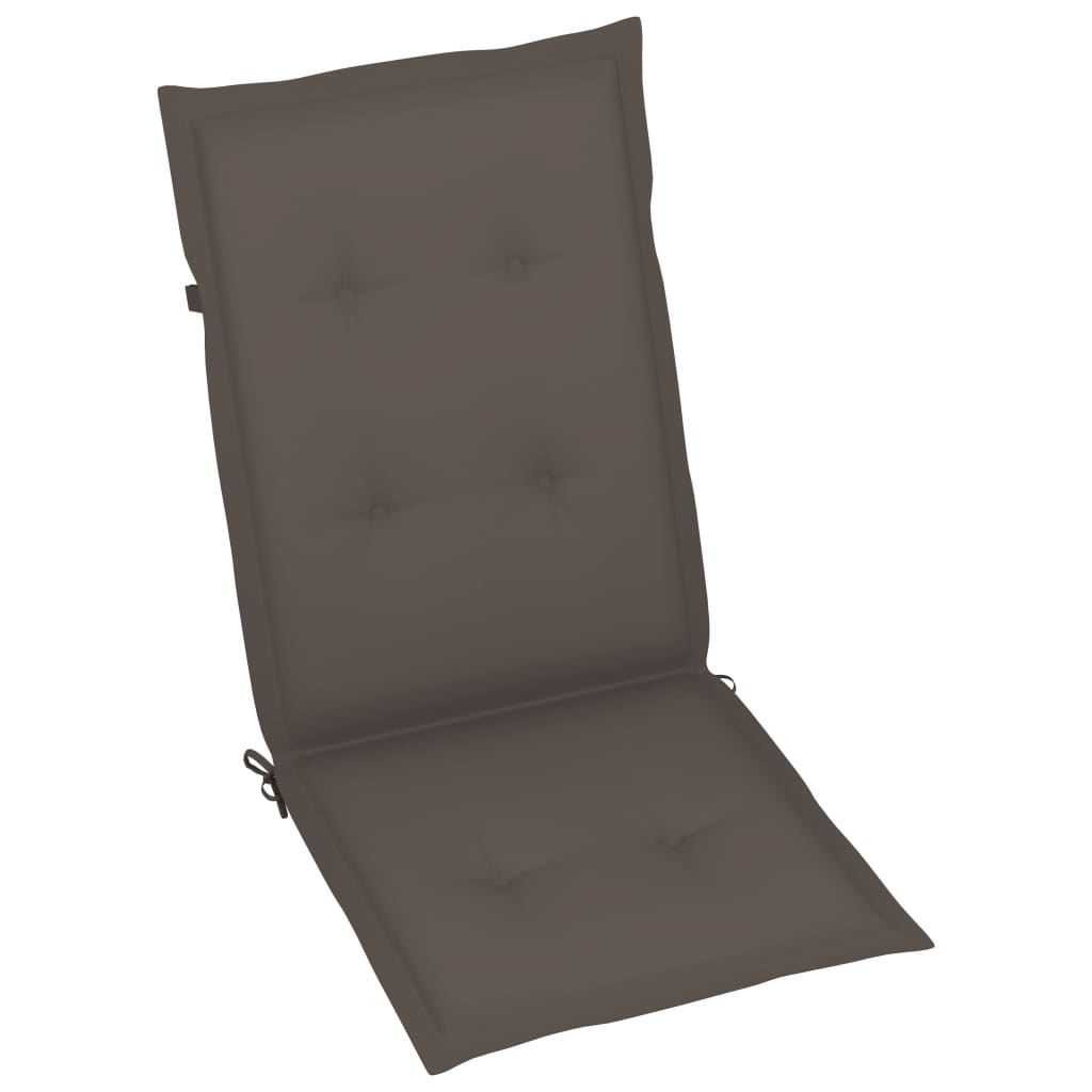 Chaises de jardin lot de 4 avec coussins taupe Bois teck solide