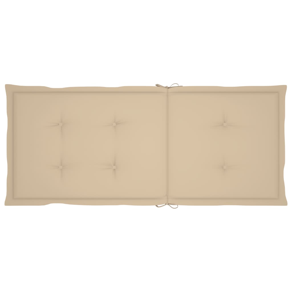 Chaises de jardin lot de 6 avec coussins beige Bois teck massif