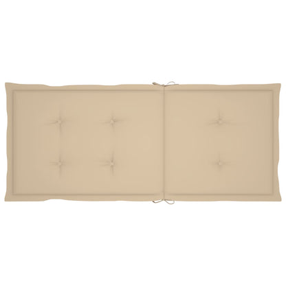 Chaises de jardin lot de 6 avec coussins beige Bois teck massif