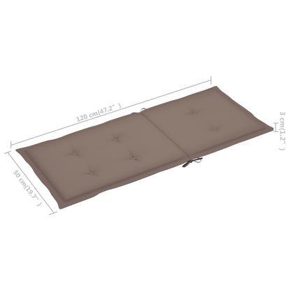 Chaises de jardin lot de 6 avec coussins taupe Bois teck massif