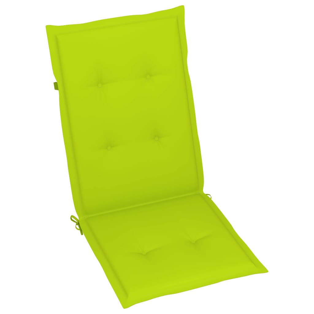 Chaises de jardin lot de 6 avec coussins vert vif Bois de teck