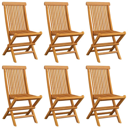 Chaises de jardin et coussins anthracite lot de 6 Bois de teck