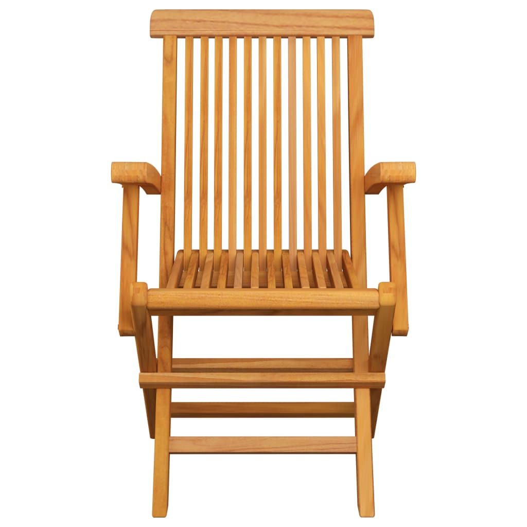 Chaises de jardin et coussins crème lot de 4 Bois teck massif