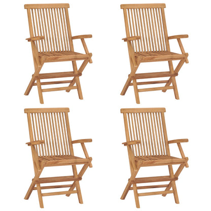 Chaises de jardin et coussins anthracite lot de 4 Bois de teck