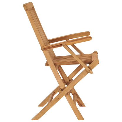 Chaises de jardin et coussins beige lot de 4 Bois teck massif