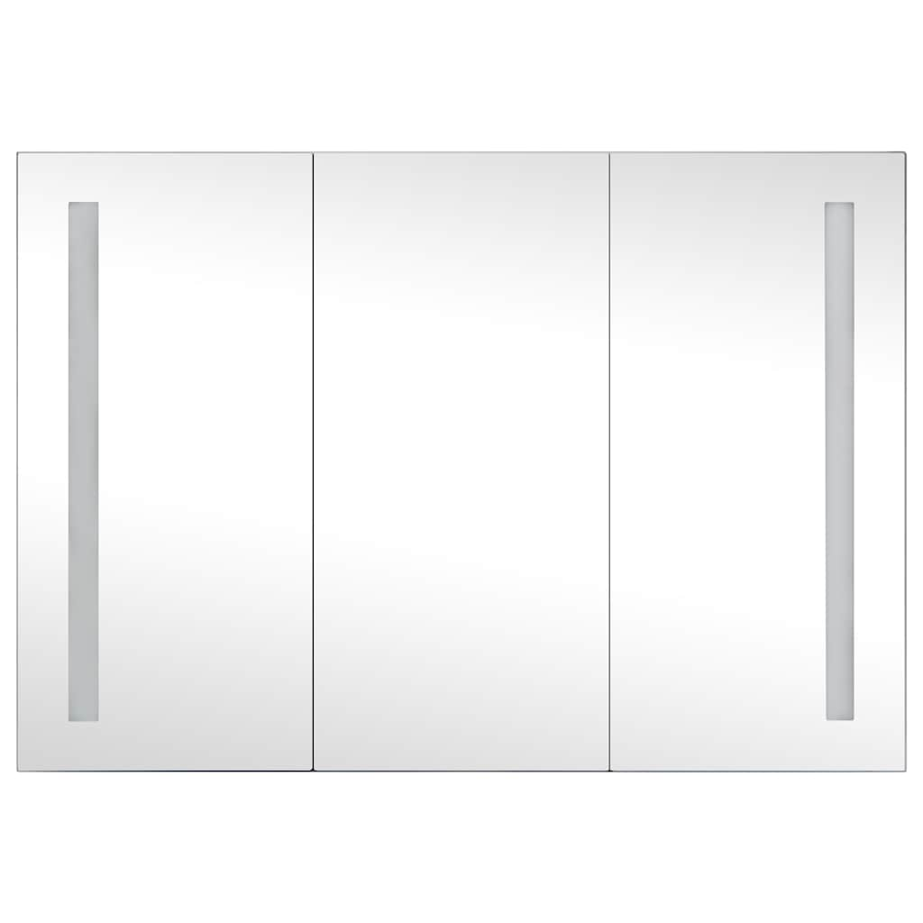 Armoire de salle de bain à miroir LED 89x14x62 cm