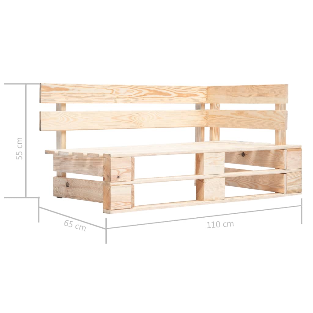 Canapé d'angle palette de jardin bois de pin imprégné