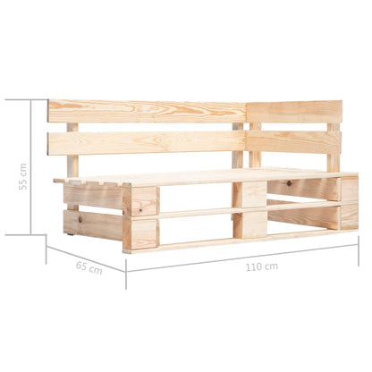 Canapé d'angle palette de jardin bois de pin imprégné