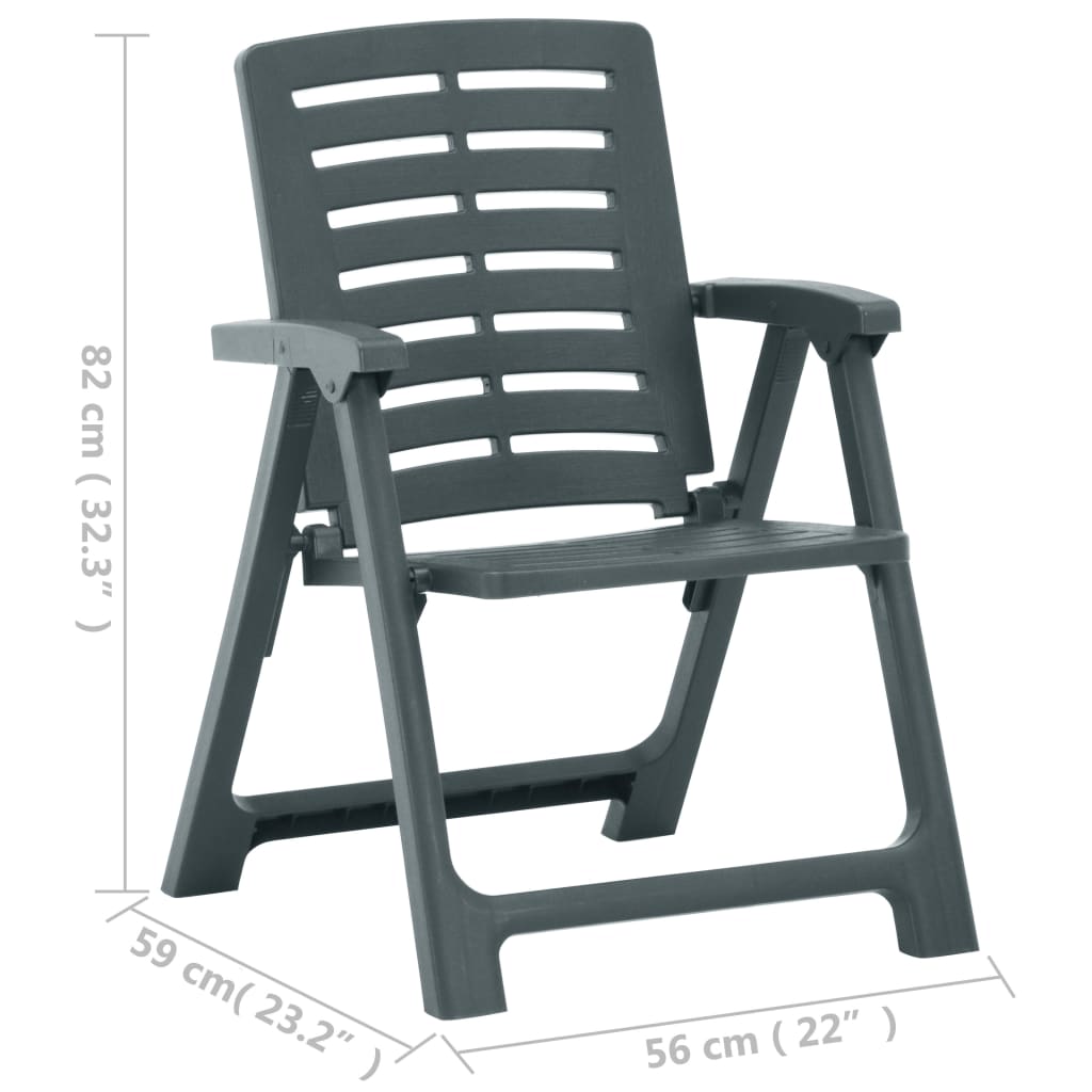 Chaises de jardin lot de 2 Plastique Vert