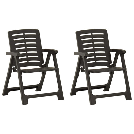 Chaises de jardin lot de 2 Plastique Anthracite