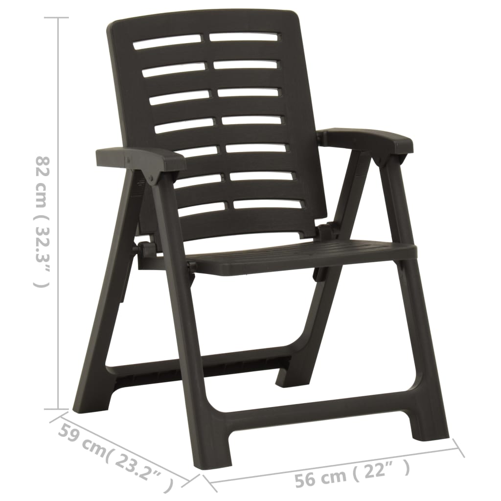 Chaises de jardin lot de 2 Plastique Anthracite