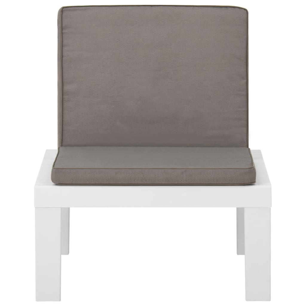 Chaise de salon de jardin avec coussin Plastique Blanc