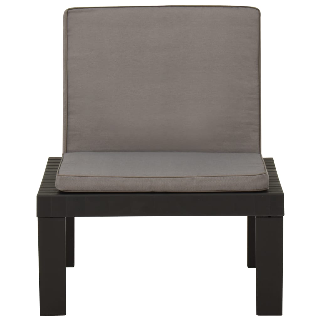 Chaise de salon de jardin avec coussin Plastique Gris