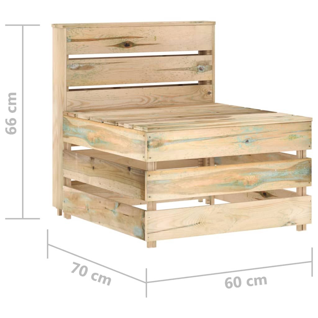 Canapé palette de milieu de jardin bois de pin imprégné