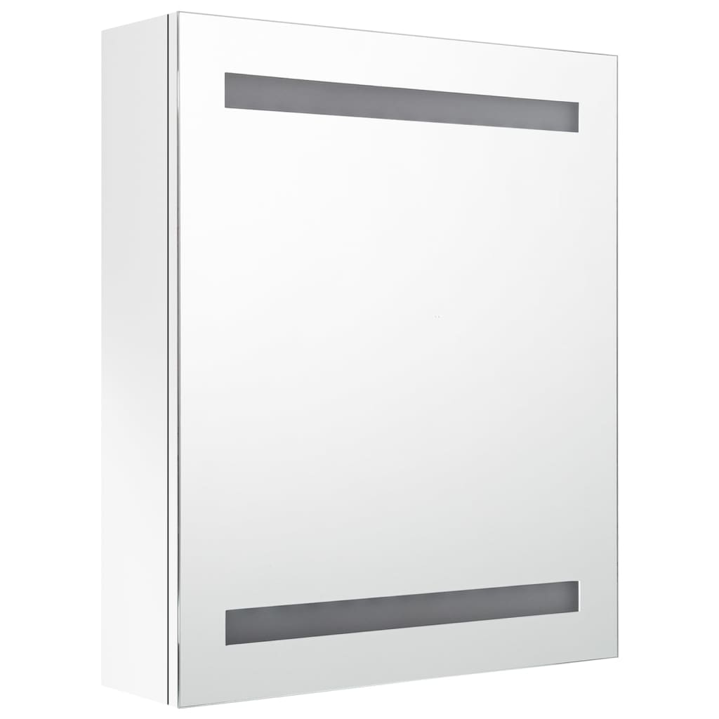 Armoire de salle de bain à miroir LED blanc brillant 50x14x60cm