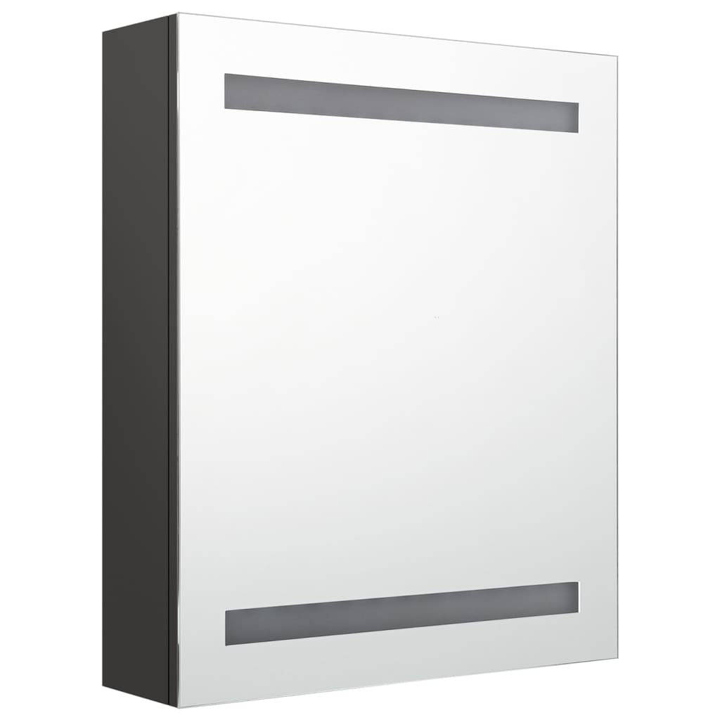 Armoire de salle de bain à miroir LED anthracite 50x14x60 cm