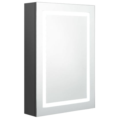 Armoire de salle de bain à miroir LED Gris 50x13x70 cm