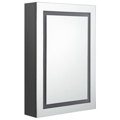 Armoire de salle de bain à miroir LED Gris 50x13x70 cm