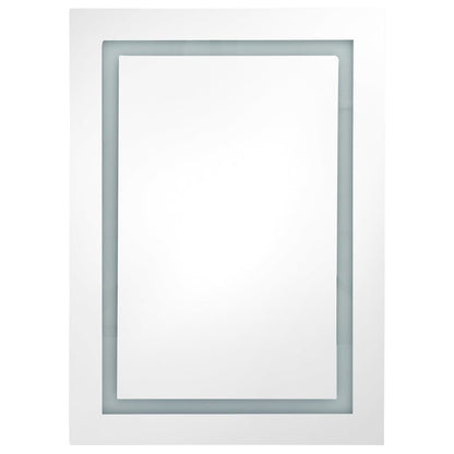 Armoire de salle de bain à miroir LED Gris 50x13x70 cm