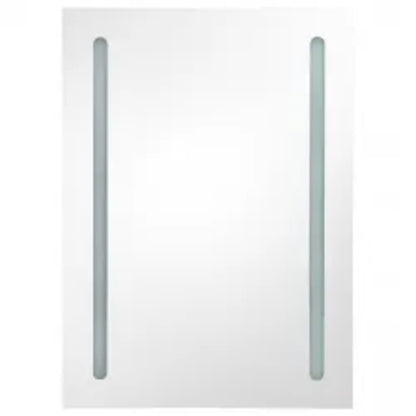 Armoire de salle de bain à miroir LED gris béton 50x13x70 cm