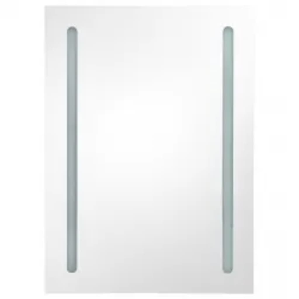 Armoire de salle de bain à miroir LED gris 50x13x70 cm