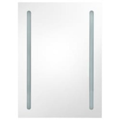 Armoire de salle de bain à miroir LED gris brillant 50x13x70 cm