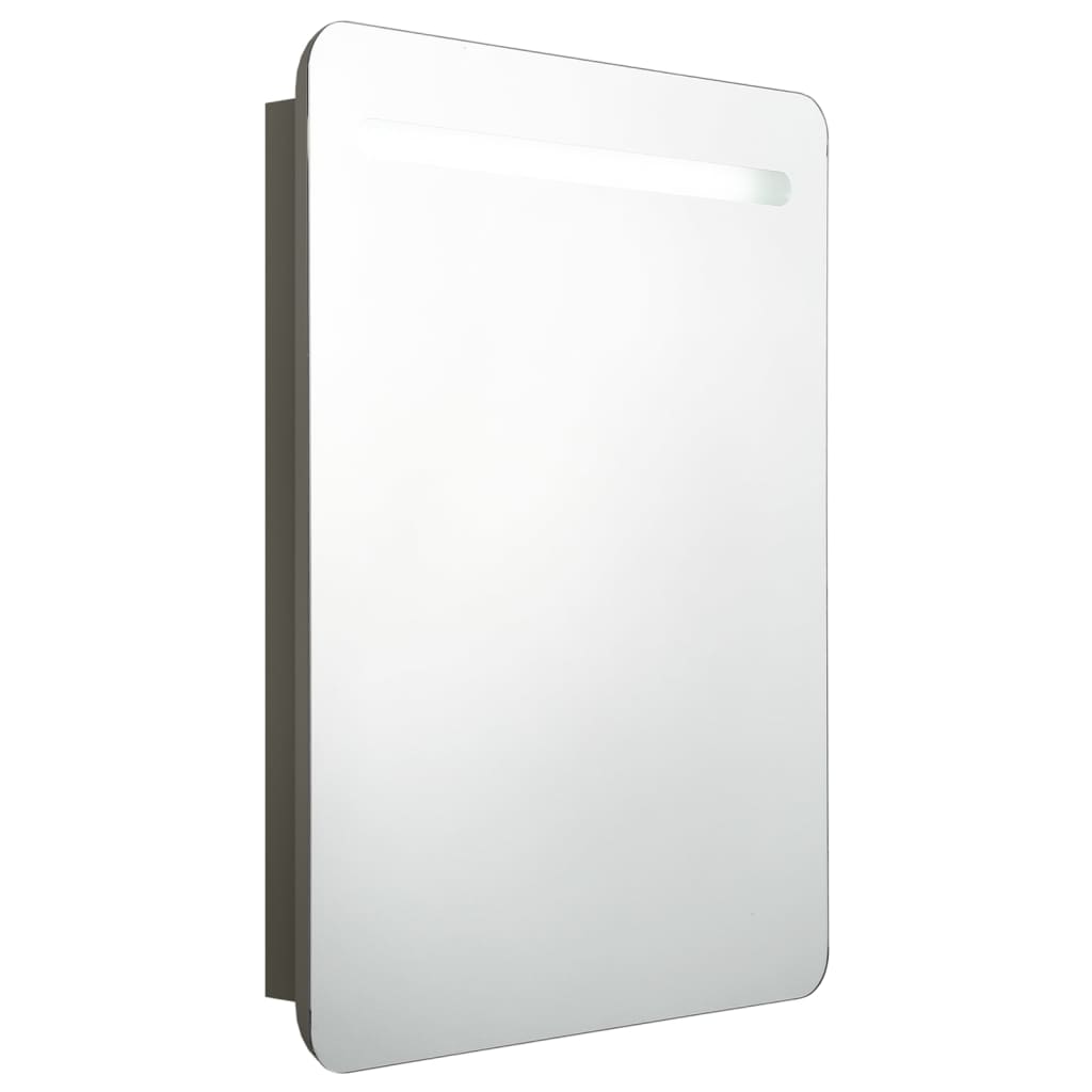 Armoire de salle de bain à miroir LED anthracite 60x11x80 cm