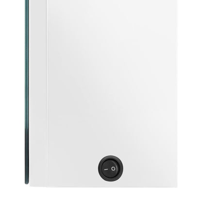 Armoire de salle de bain à miroir LED Blanc brillant 80x12x68cm