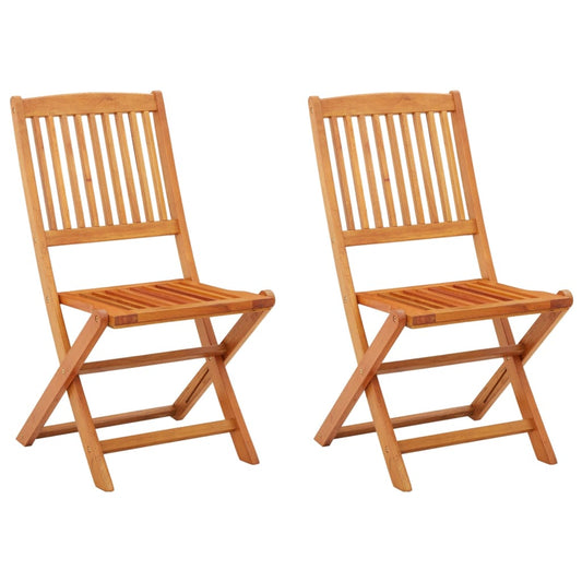 Chaises de jardin pliables lot de 2 Bois d'eucalyptus massif