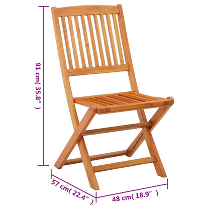 Chaises de jardin pliables lot de 2 Bois d'eucalyptus massif