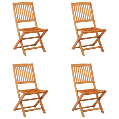 Chaises de jardin pliables lot de 4 Bois d'eucalyptus massif