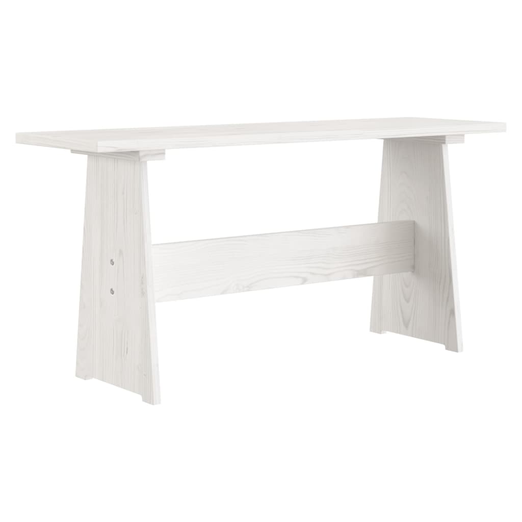 Table à manger avec banc REINE blanc bois de pin solide