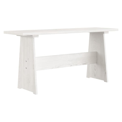 Table à manger avec banc REINE blanc bois de pin solide