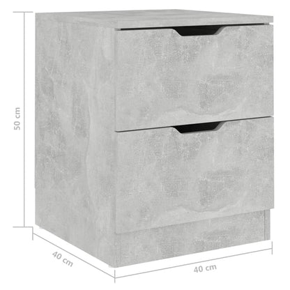 Table de chevet gris béton 40x40x50 cm bois d’ingénierie