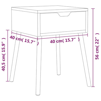 Tables de chevet 2 pcs Gris 40x40x56 cm Bois d'ingénierie