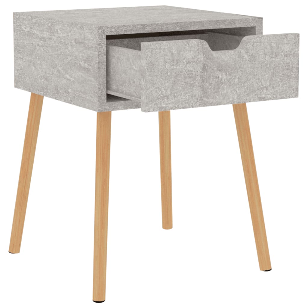 Table de chevet Gris béton 40x40x56 cm Bois d'ingénierie