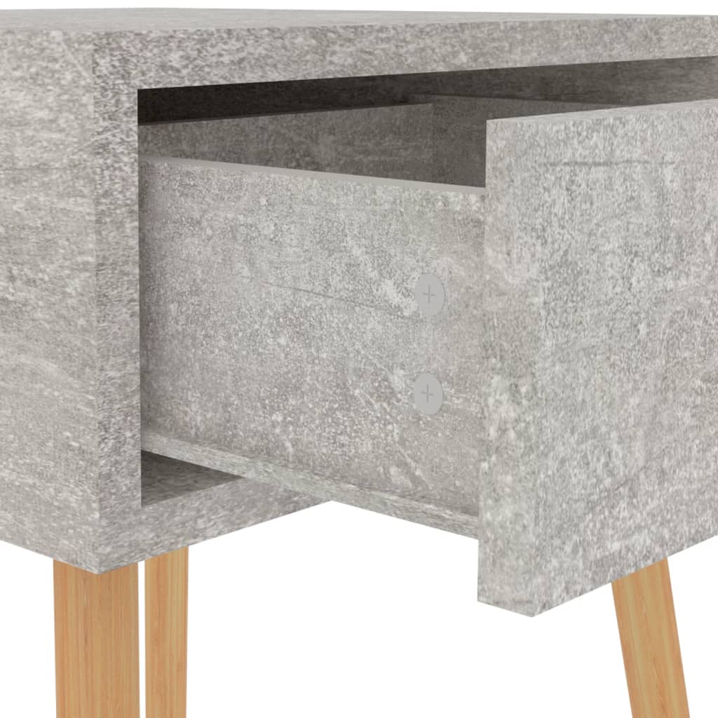 Table de chevet Gris béton 40x40x56 cm Bois d'ingénierie