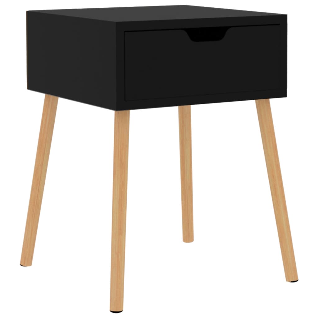 Table de chevet Noir brillant 40x40x56 cm Bois d'ingénierie