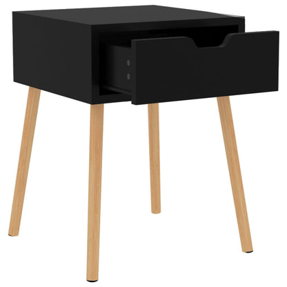 Table de chevet Noir brillant 40x40x56 cm Bois d'ingénierie