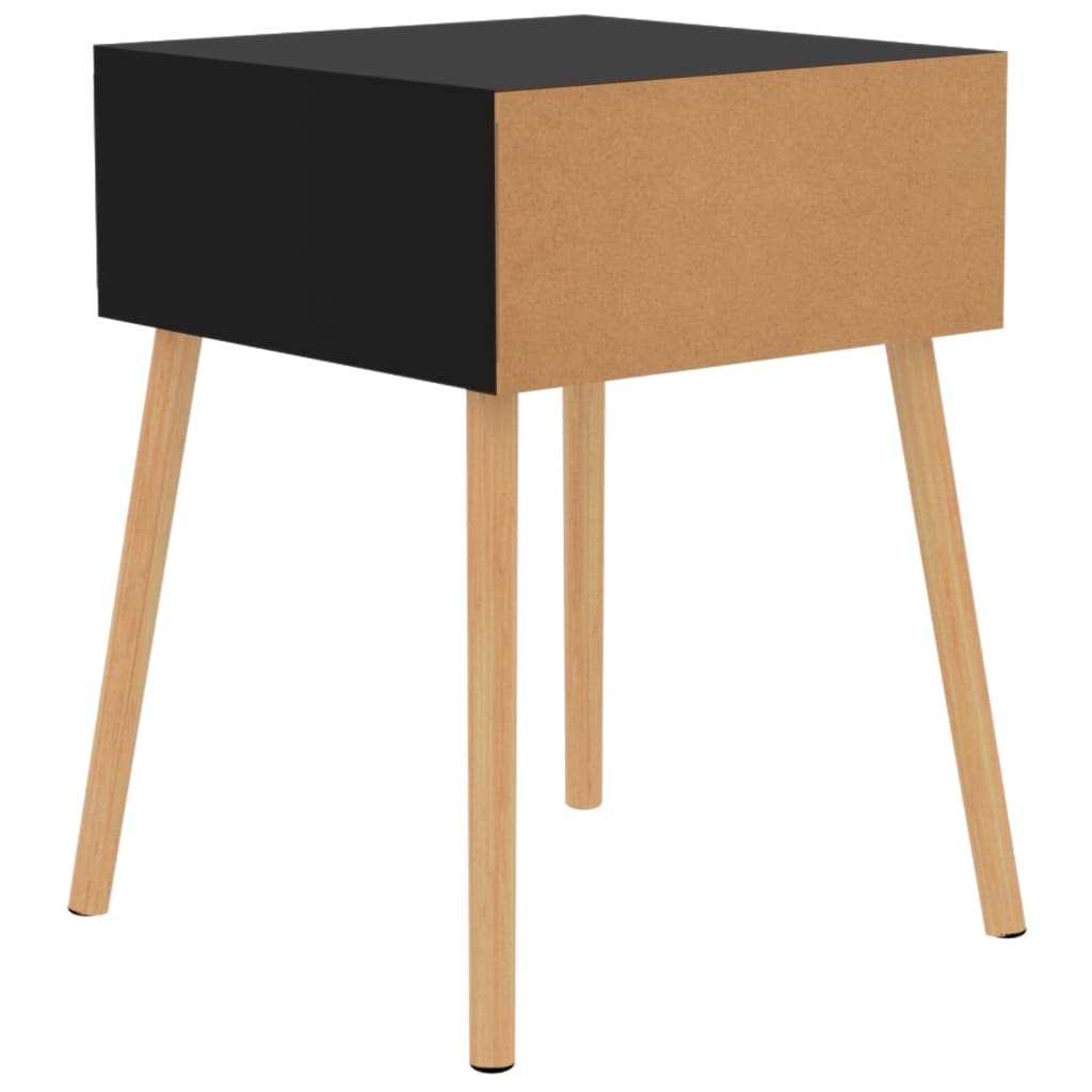 Tables de chevet 2 pcs Noir brillant 40x40x56cm Bois ingénierie