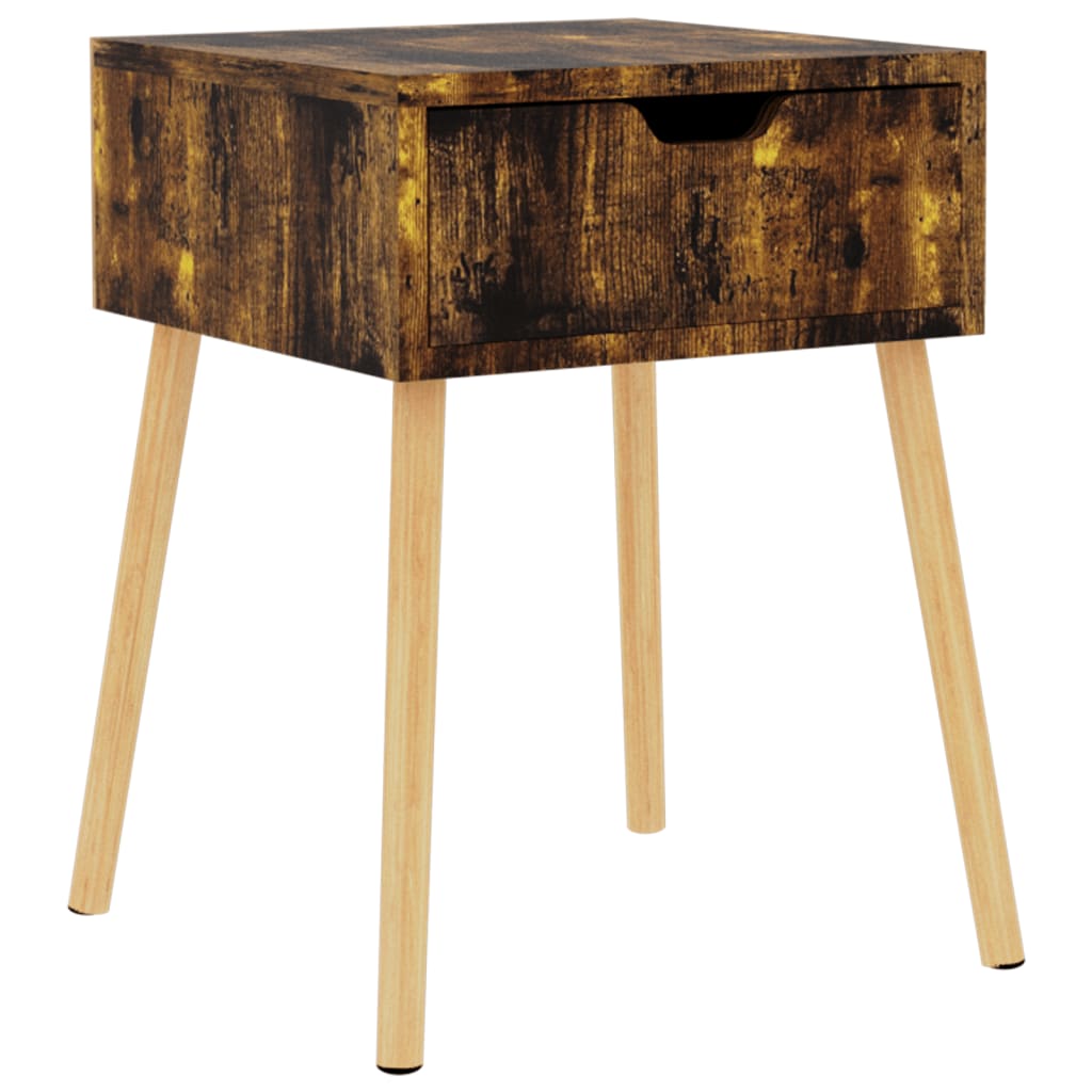 Table de chevet chêne fumé 40x40x56 cm Bois d'ingénierie